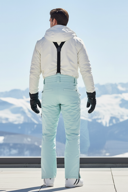 Pantalon De Ski Turquoise Imperméable Unisexe Bretelles - Bleu Polyester - vue 2