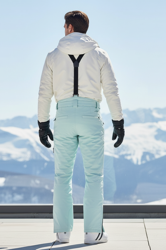 Pantalon De Ski Turquoise Imperméable Unisexe Bretelles - Bleu Polyester - vue 2