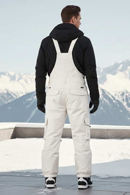 Pantalon De Ski Salopette Blanc Cassé Imperméable Homme Chaud - Polyester - vue 2