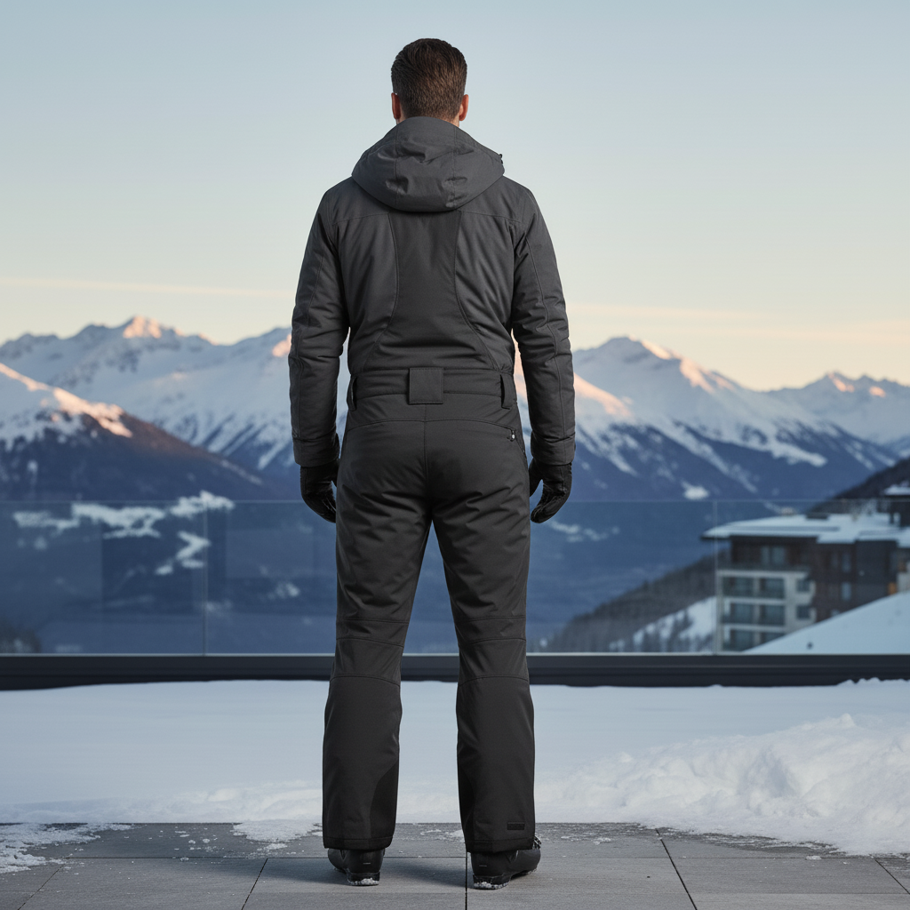 Pantalon De Ski Noir Imperméable Bretelles Homme Hiver - Polyester - vue 2