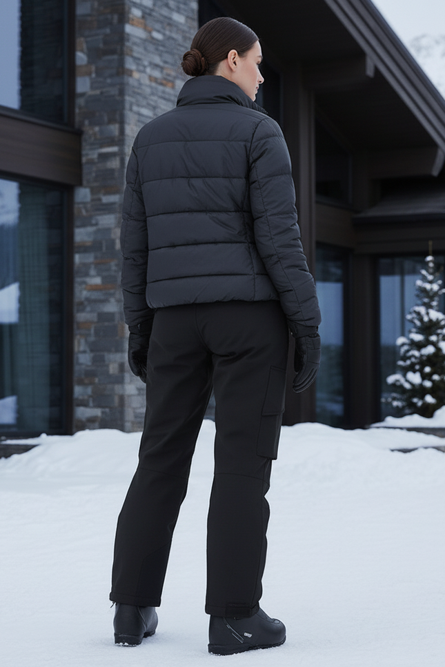 Pantalon De Ski Noir Imperméable Cargo Femme Hiver - Polyester - vue 2