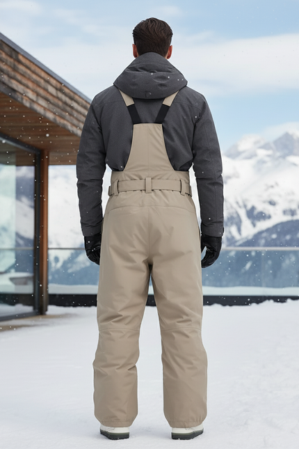 Pantalon De Ski Beige Cargo Ample Bretelles Homme - Polyester - vue 2