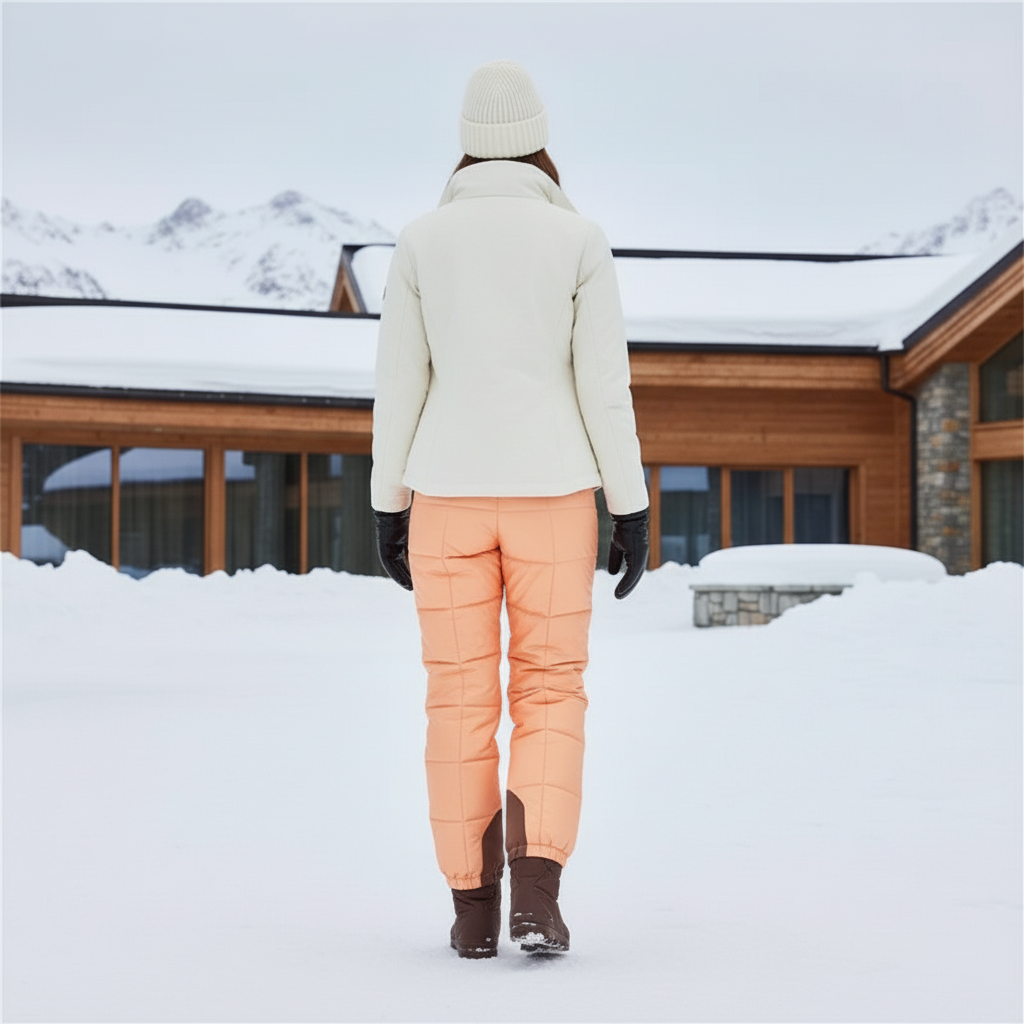 Pantalon De Ski Pêche Matelassé Femme Chaud Hiver - Orange Polyester - vue 2