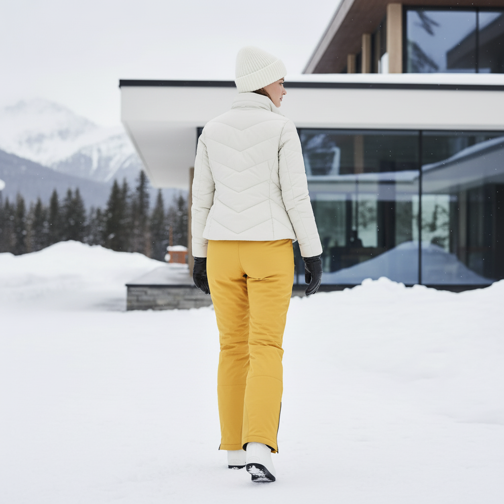 Pantalon De Ski Jaune Bretelles Imperméable Femme Élégant - Polyester - vue 2