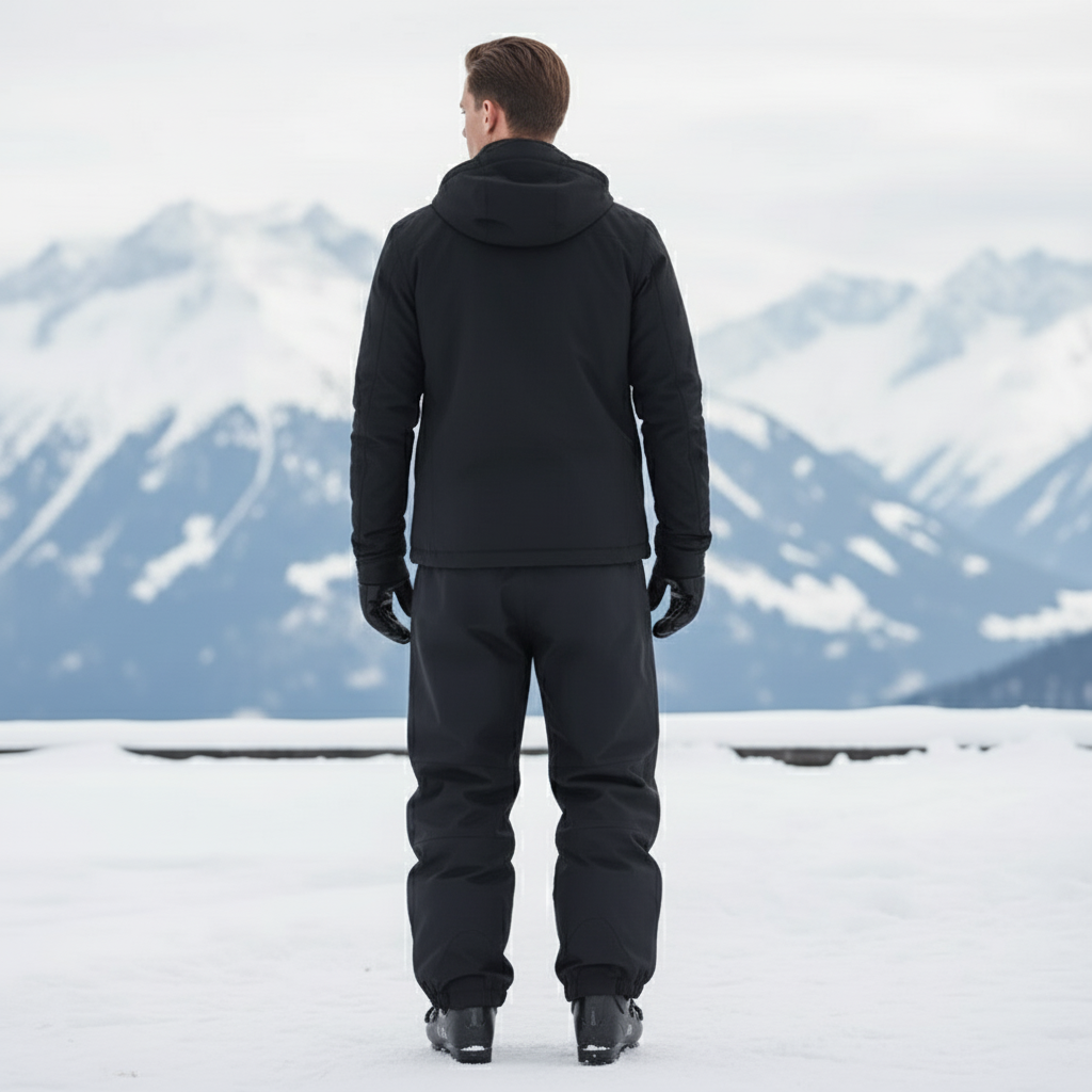 Pantalon De Ski Noir Ample Imperméable Homme - Polyester - vue 2