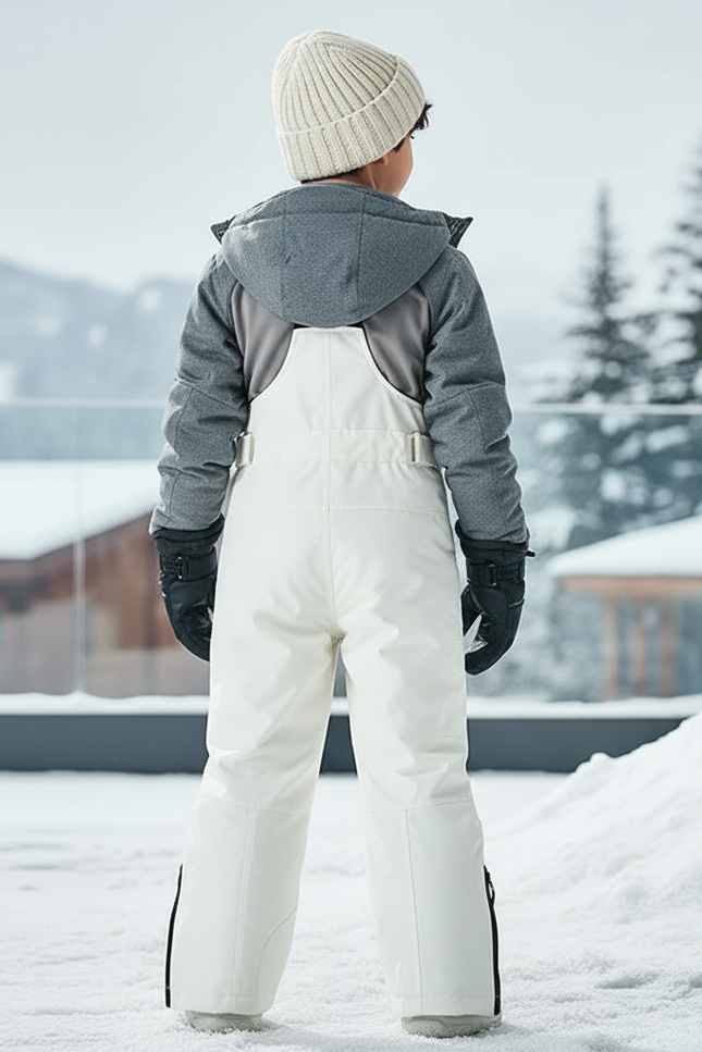 Pantalon De Ski Blanc Bretelles Imperméable Enfant Matelassé - Polyester - vue 2