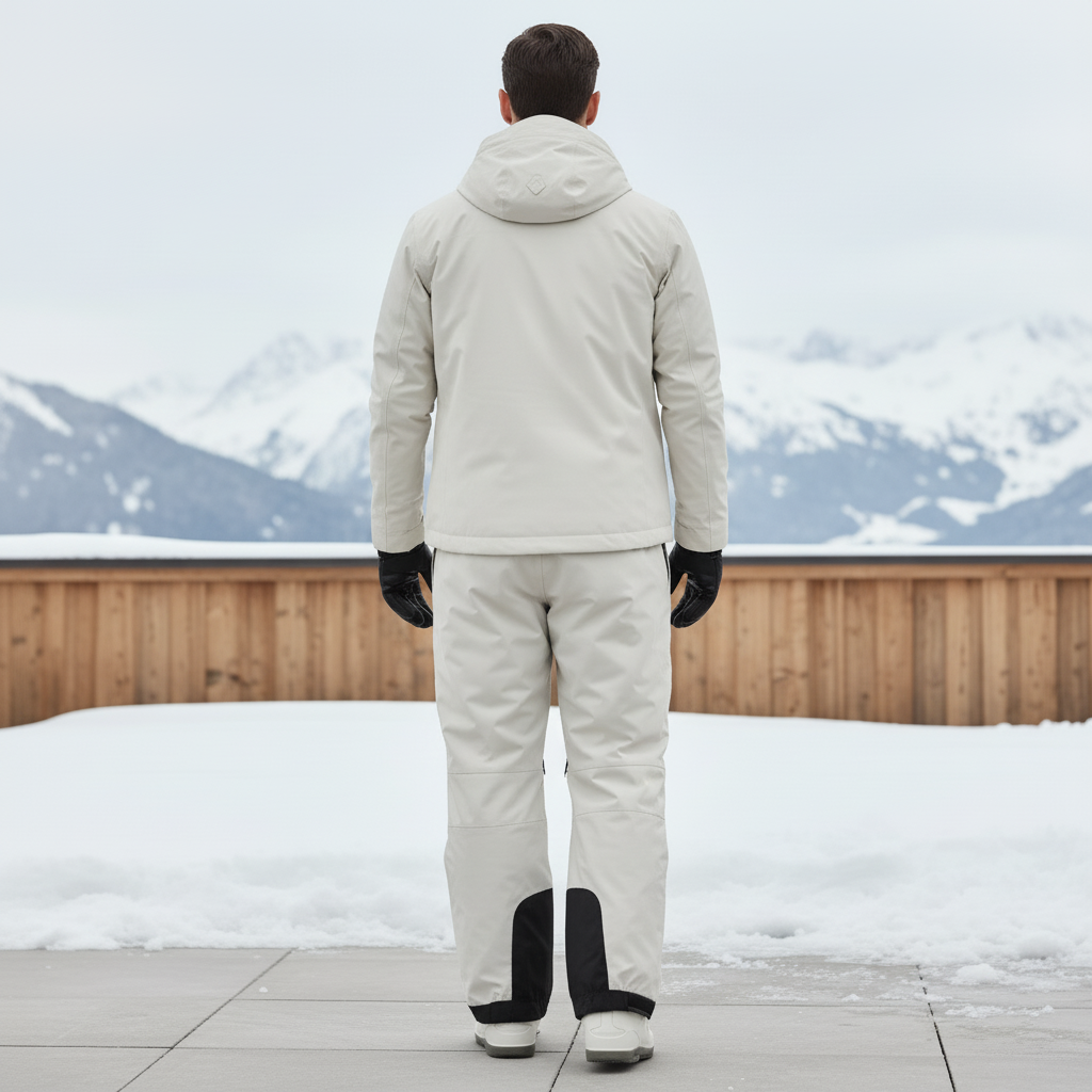 Pantalon De Ski Beige Imperméable Coupe Droite Homme - Polyester - vue 2