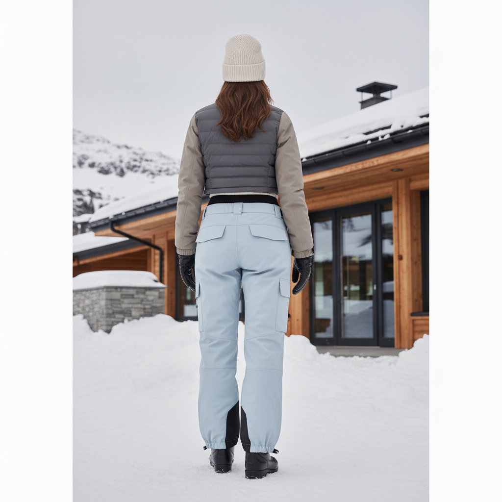 Pantalon De Ski Bleu Cargo Imperméable Unisexe Hiver - Polyester - vue 2