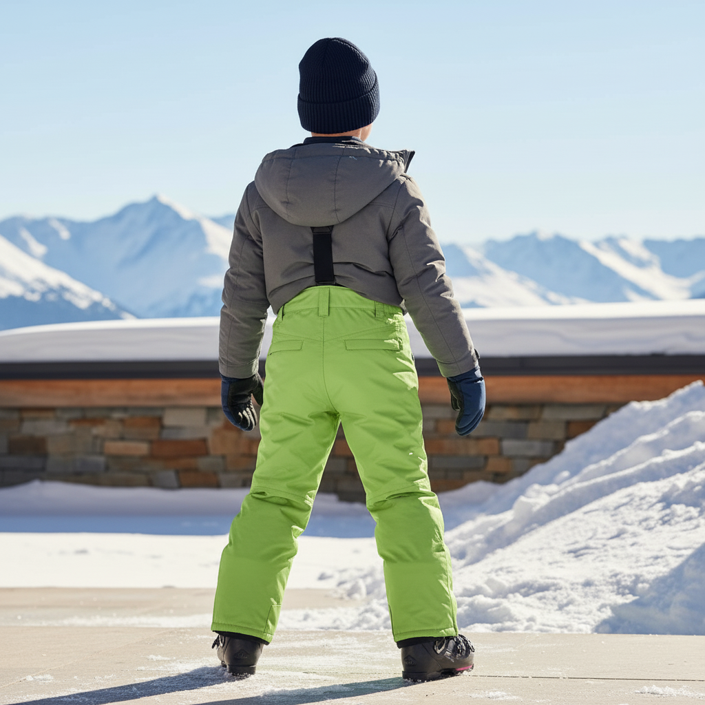 Pantalon De Ski Vert Imperméable Bretelles Enfant - Polyester - vue 2