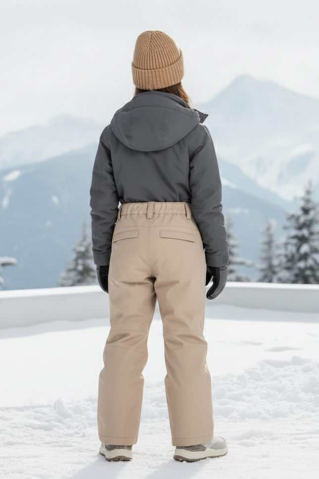 Pantalon De Ski Enfant Beige Imperméable Chaud Hiver - Polyester - vue 2