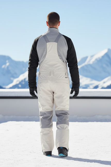 Pantalon De Ski Beige Homme Bretelles Imperméable Hiver - Polyester - vue 2