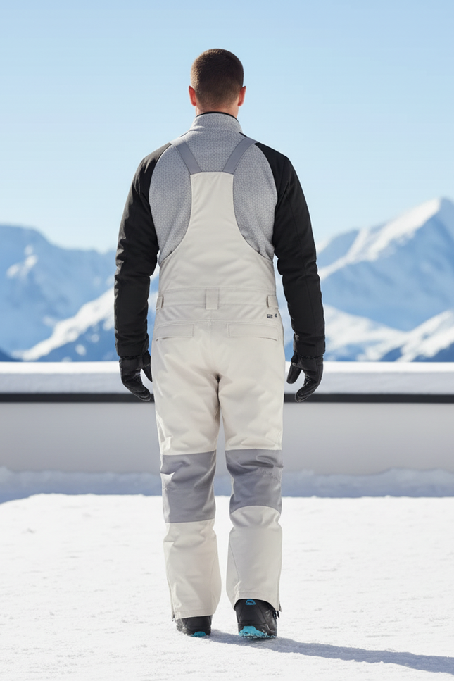 Pantalon De Ski Beige Homme Bretelles Imperméable Hiver - Polyester - vue 2