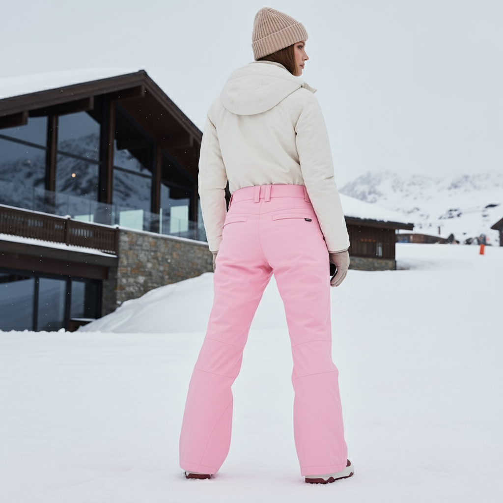 Pantalon De Ski Rose Femme Imperméable Coupe Droite Hiver - Polyester - vue 2