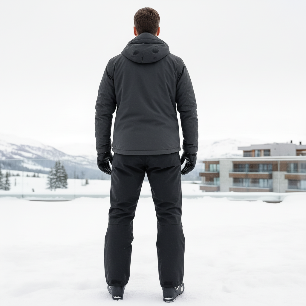 Pantalon De Ski Noir Imperméable Homme Doublé Chaud - Polyester - vue 2