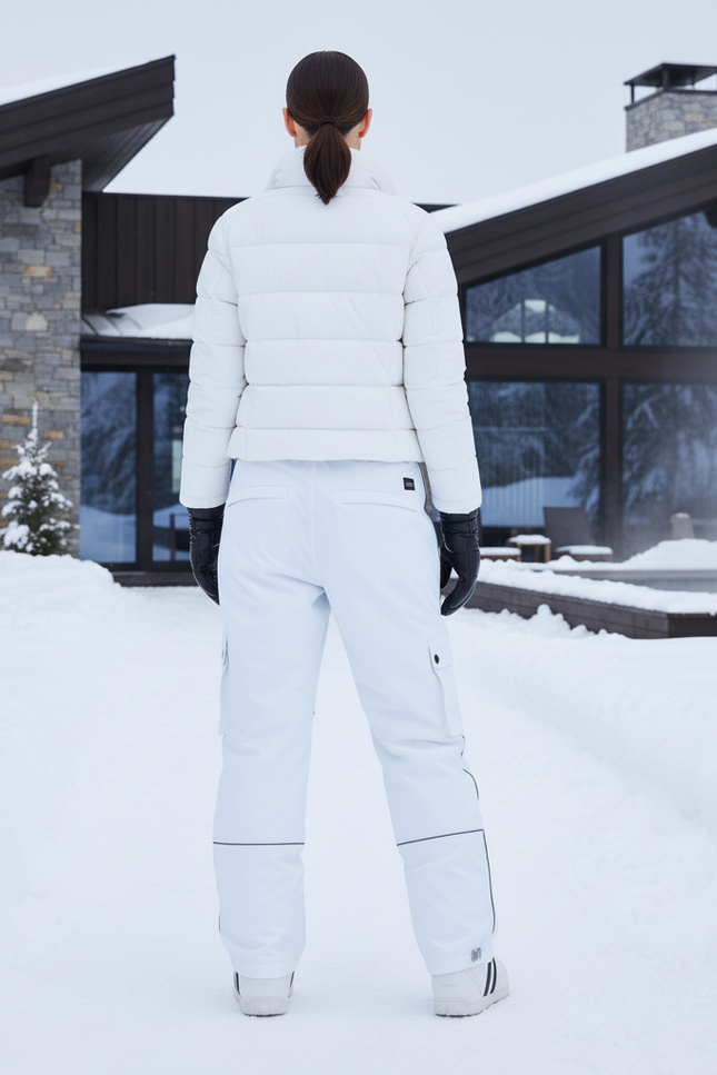 Pantalon De Ski Blanc Cargo Réfléchissant Ample Femme - Polyester - vue 2