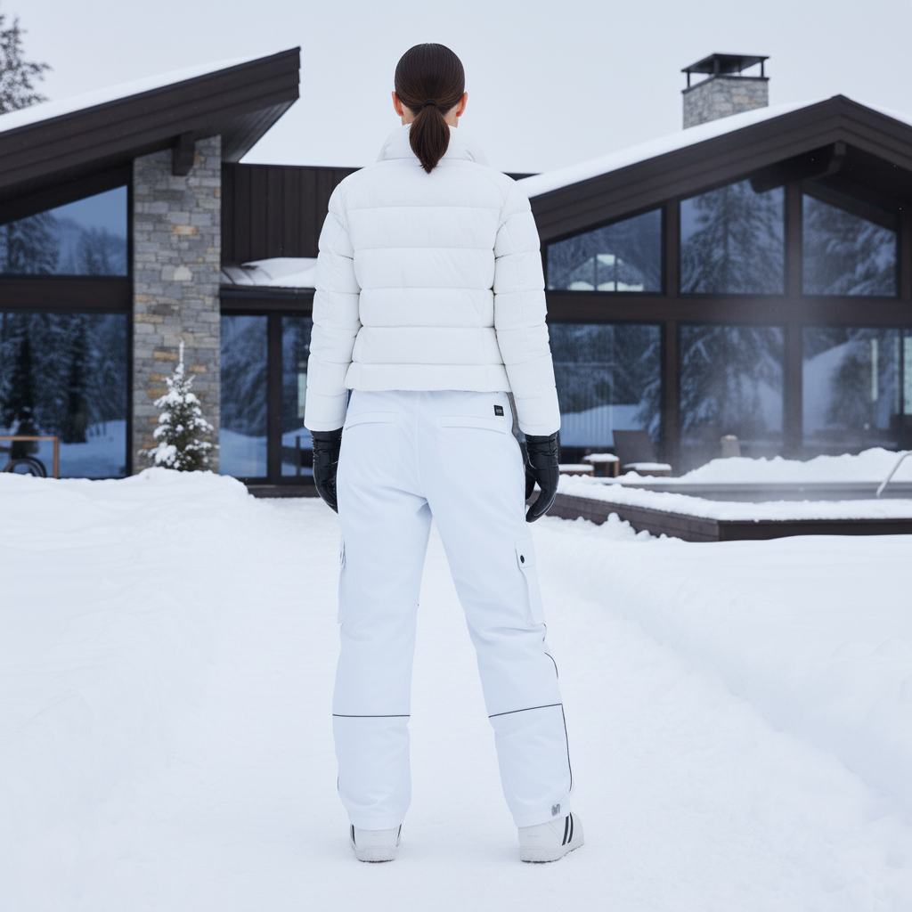 Pantalon De Ski Blanc Cargo Réfléchissant Ample Femme - Polyester - vue 2