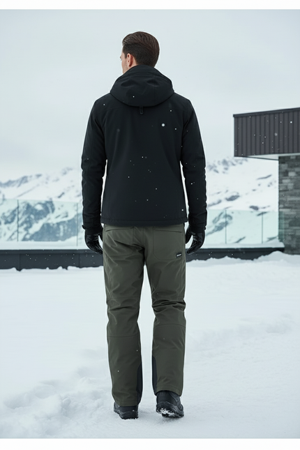 Pantalon De Ski Homme Kaki Imperméable Chaud Épais - Polyester - vue 2