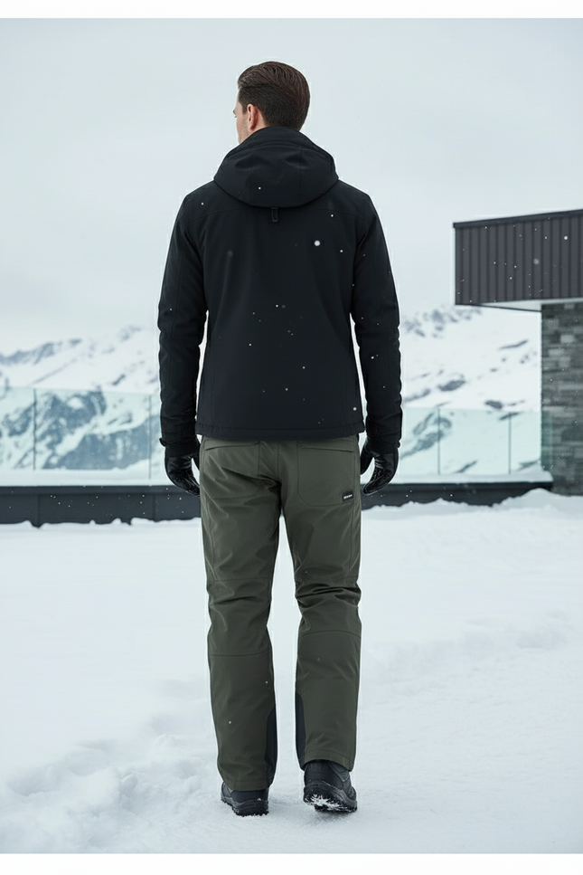 Pantalon De Ski Homme Kaki Imperméable Chaud Épais - Polyester - vue 2