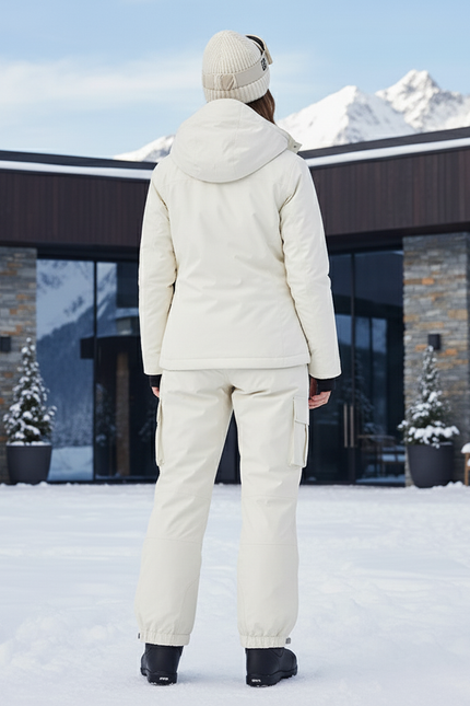 Pantalon De Ski Crème Cargo Imperméable Femme Hiver - Beige Polyester - vue 2