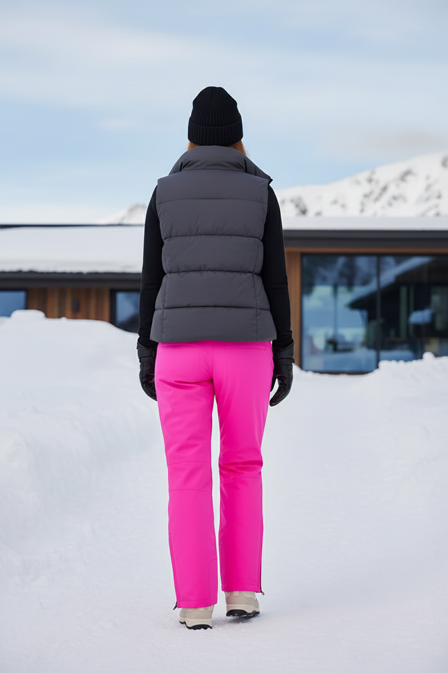 Pantalon De Ski Rose Vif Imperméable Femme Bretelles Hiver - Polyester - vue 2