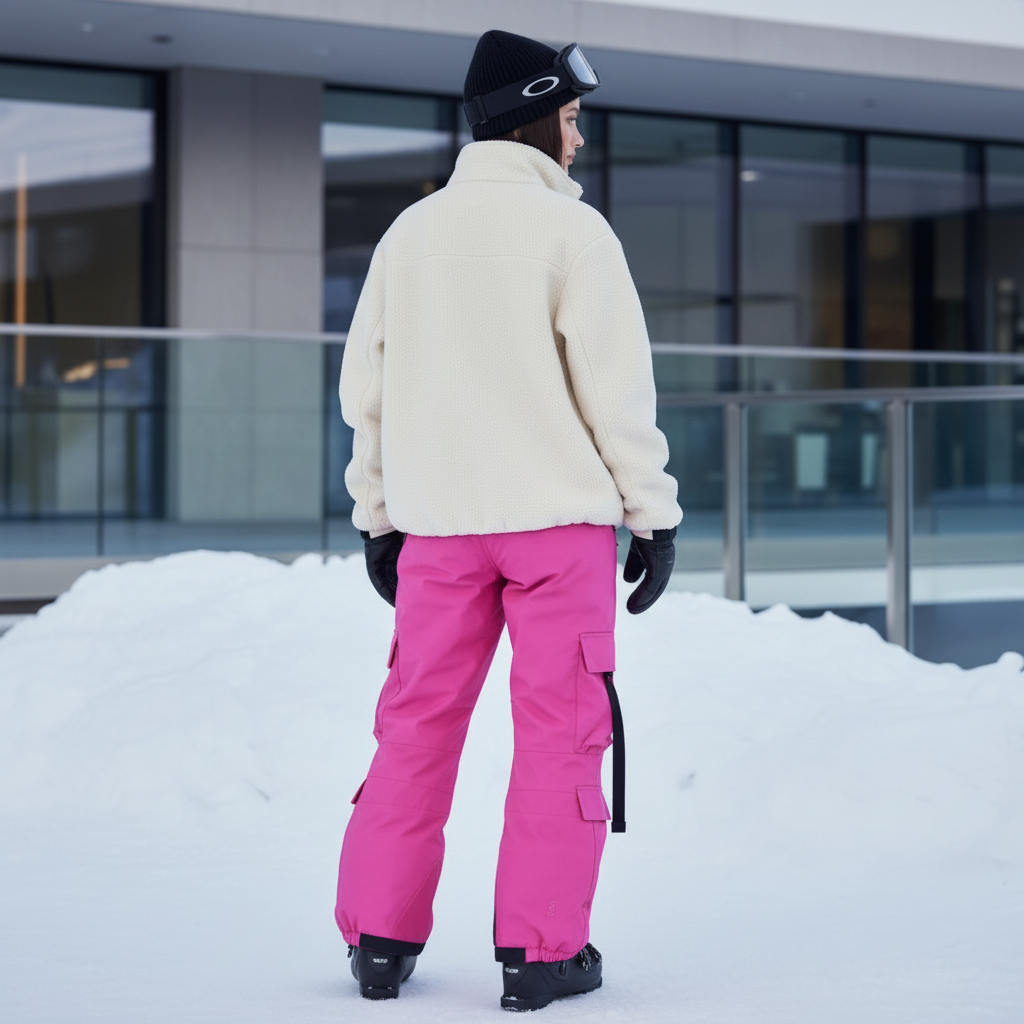 Pantalon De Ski Rose Fuschia Cargo Ample Imperméable Femme - Polyester - vue 2
