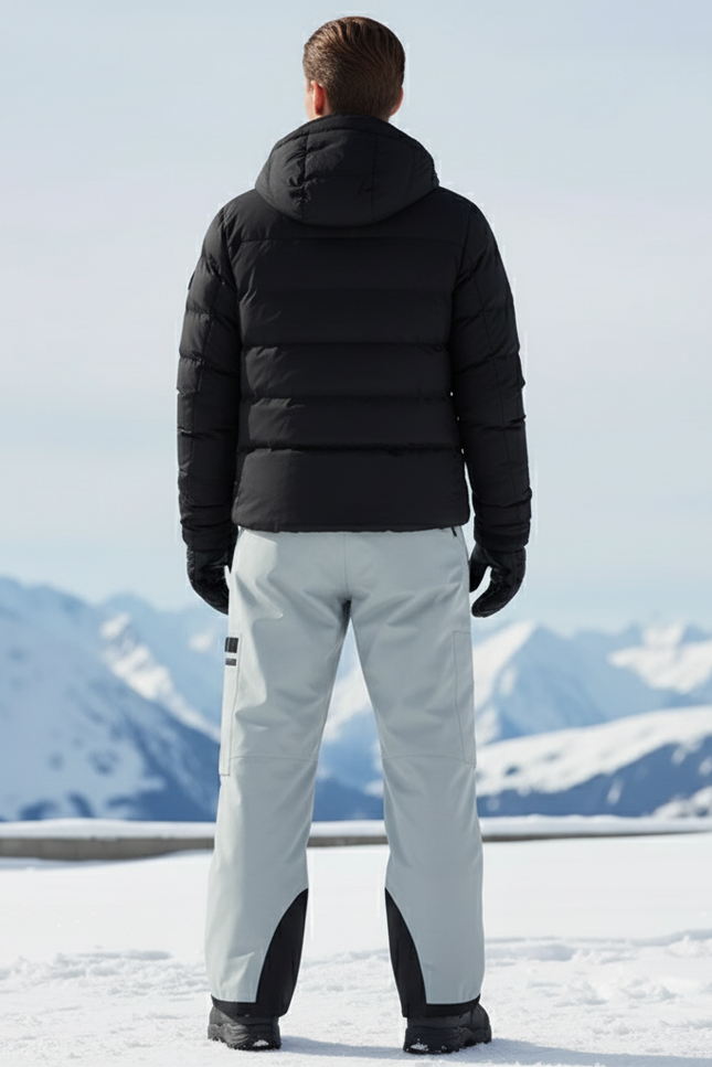 Pantalon De Ski Gris Clair Imperméable Cargo Homme - Polyester - vue 2