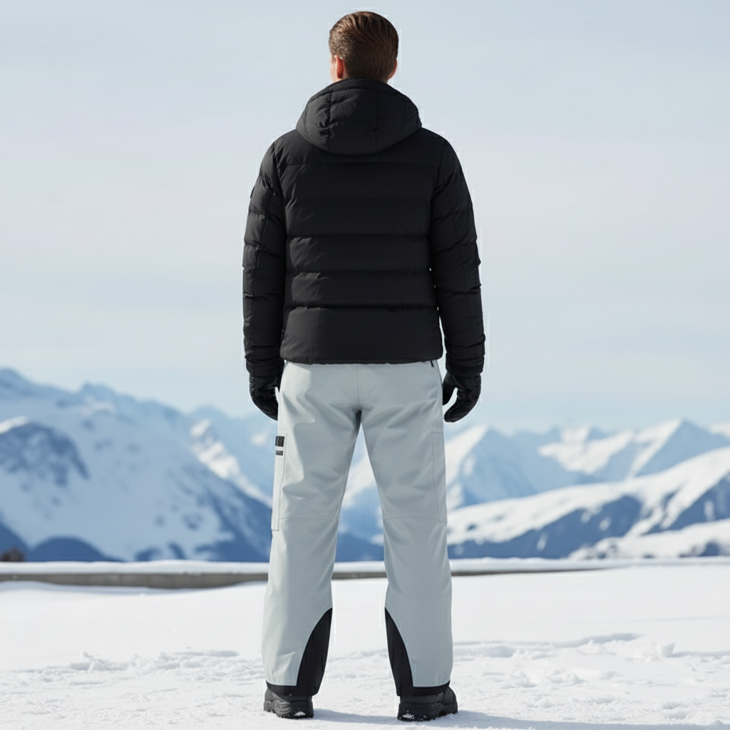 Pantalon De Ski Gris Clair Imperméable Cargo Homme - Polyester - vue 2