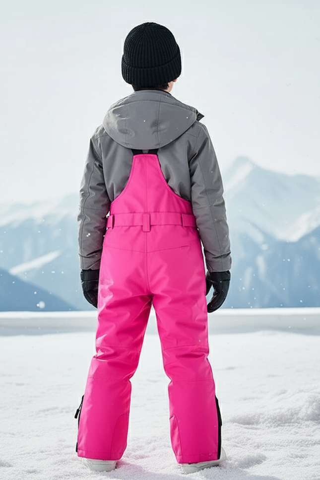 Pantalon De Ski Rose Fuschia Imperméable Enfant Bretelles Matelassé - Polyester - vue 2