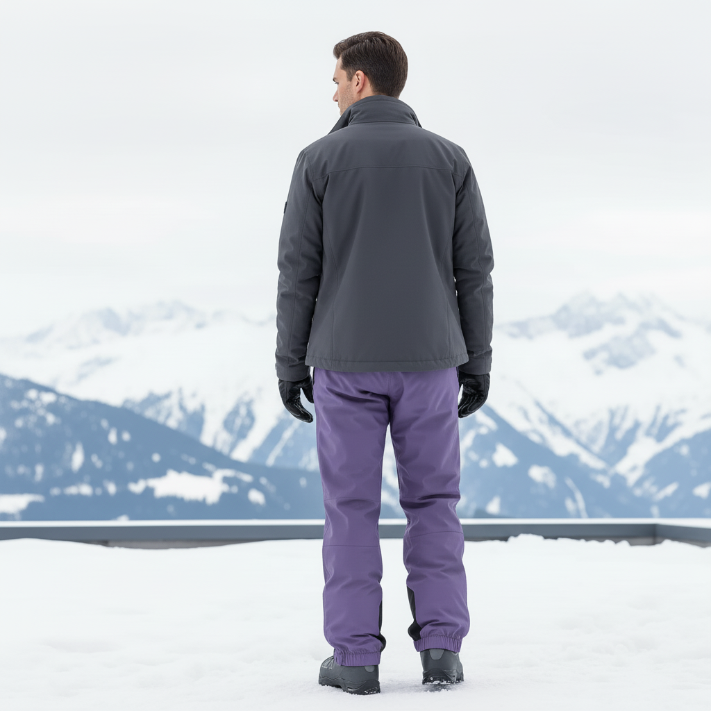 Pantalon De Ski Violet Homme Imperméable Coupe Droite - Polyester - vue 2