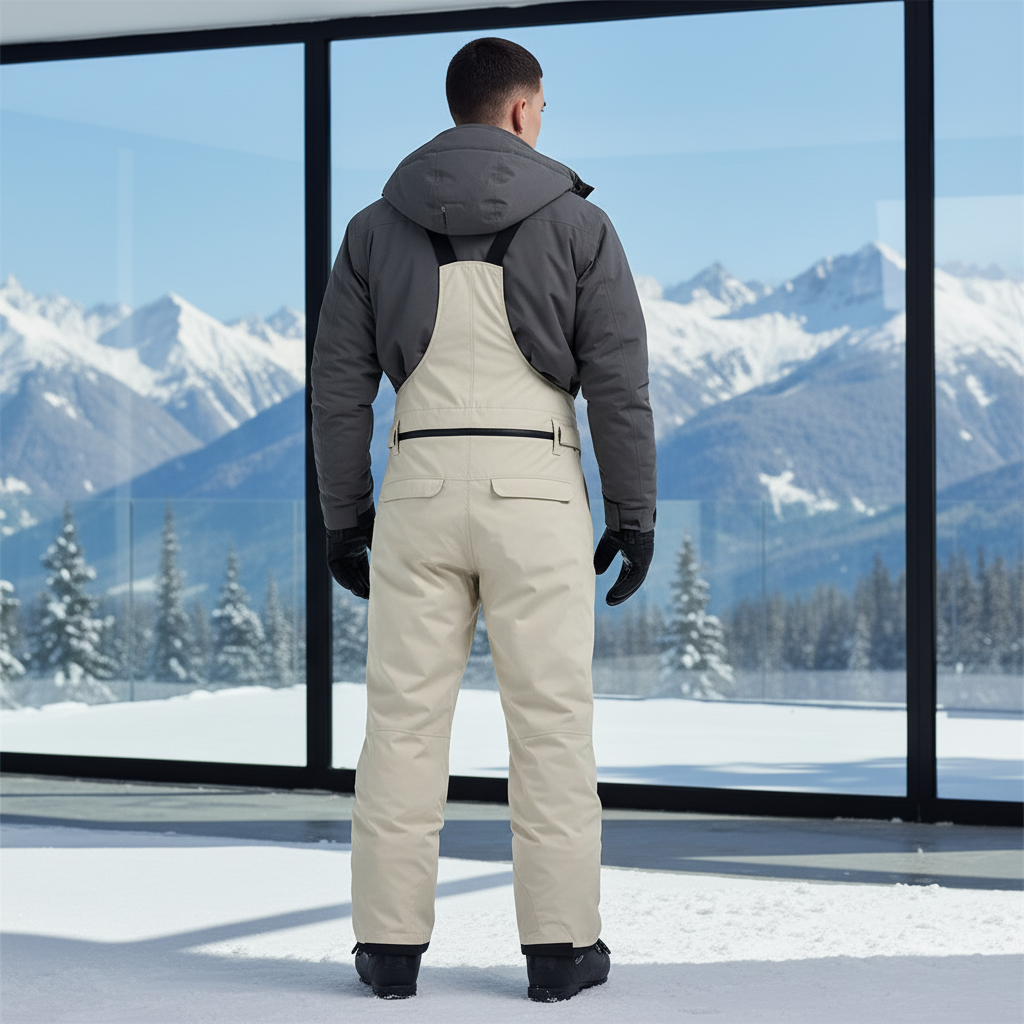 Pantalon De Ski Beige Imperméable Droit Unisexe Chaud - Polyester - vue 2