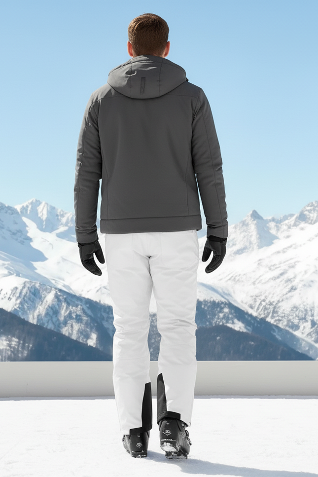 Pantalon De Ski Blanc Imperméable Homme Coupe Droite - Polyester - vue 2