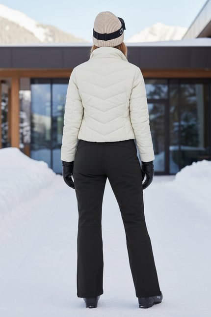 Pantalon De Ski Noir Coupe Droite Imperméable Bretelles Femme - Polyester - vue 2
