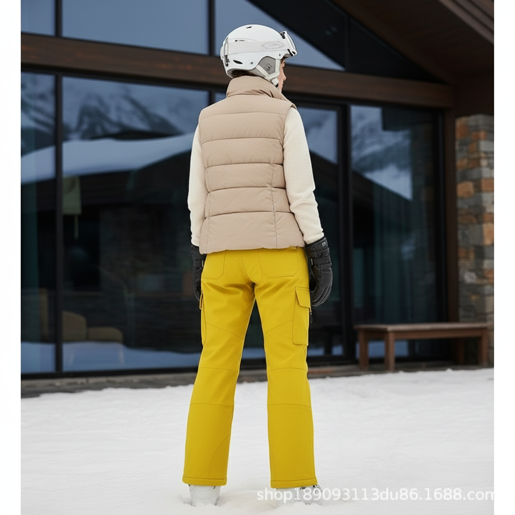 Pantalon De Ski Jaune Cargo Imperméable Unisexe Hiver - Polyester - vue 2