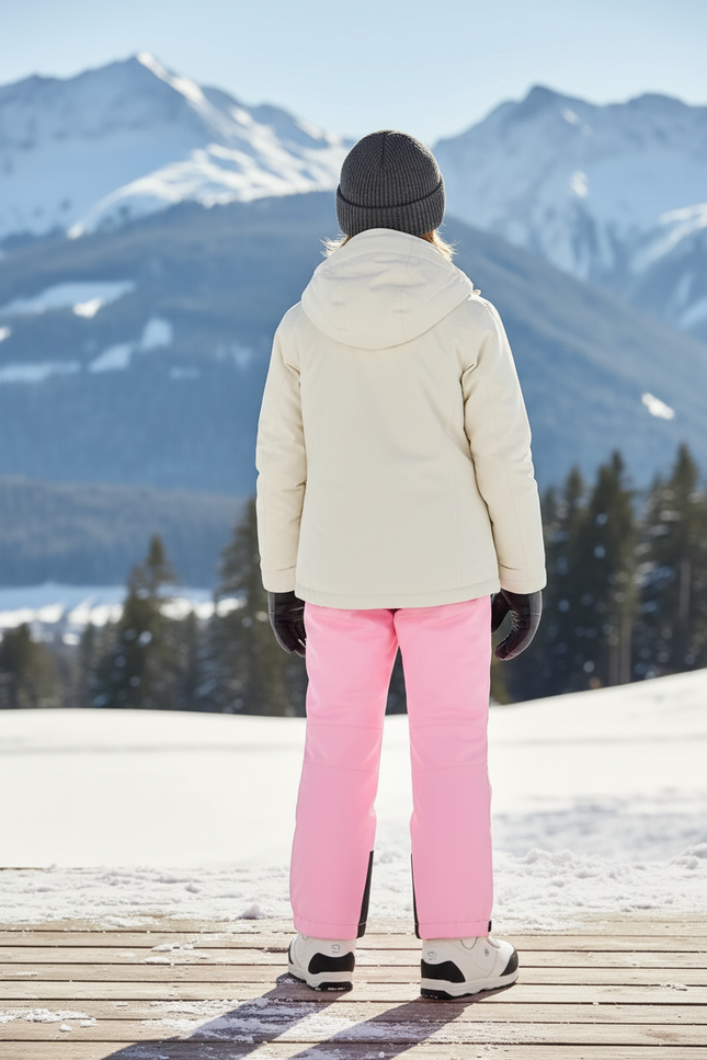 Pantalon De Ski Rose Enfant Imperméable Thermique Hiver - Polyester - vue 2