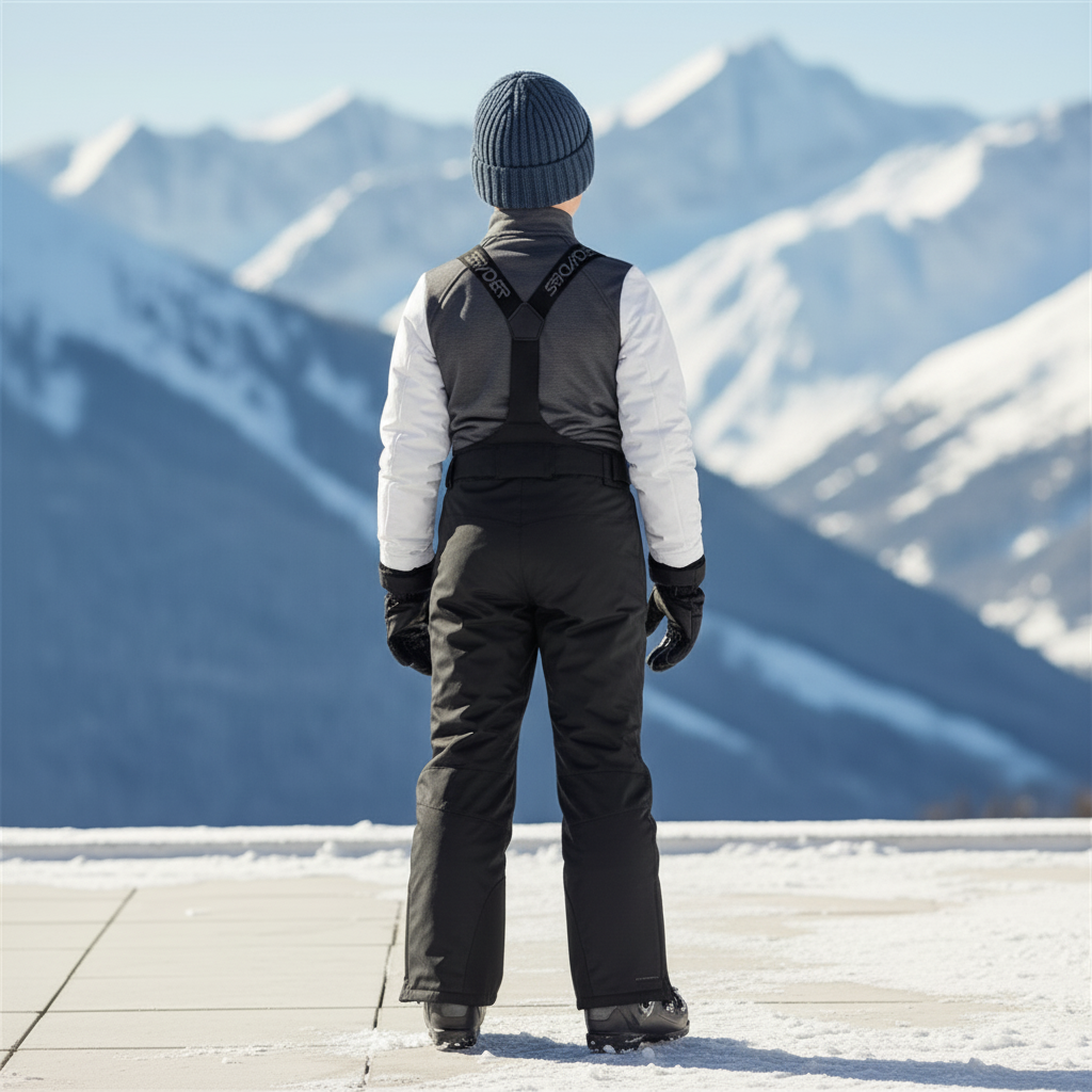 Pantalon De Ski Noir Imperméable Ample Enfant Hiver - Polyester - vue 2