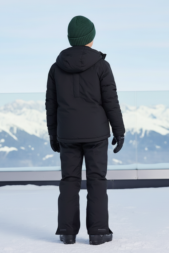 Pantalon De Ski Noir Bretelles Imperméable Hiver Unisexe - Polyester - vue 2