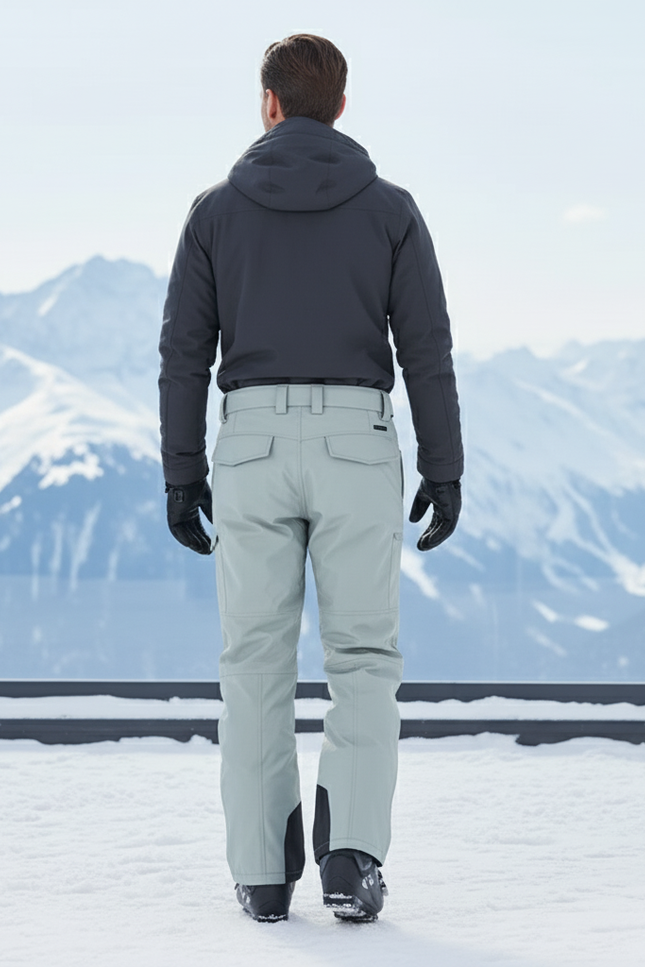 Pantalon De Ski Homme Gris Ample Imperméable Hiver - Vert Polyester - vue 2
