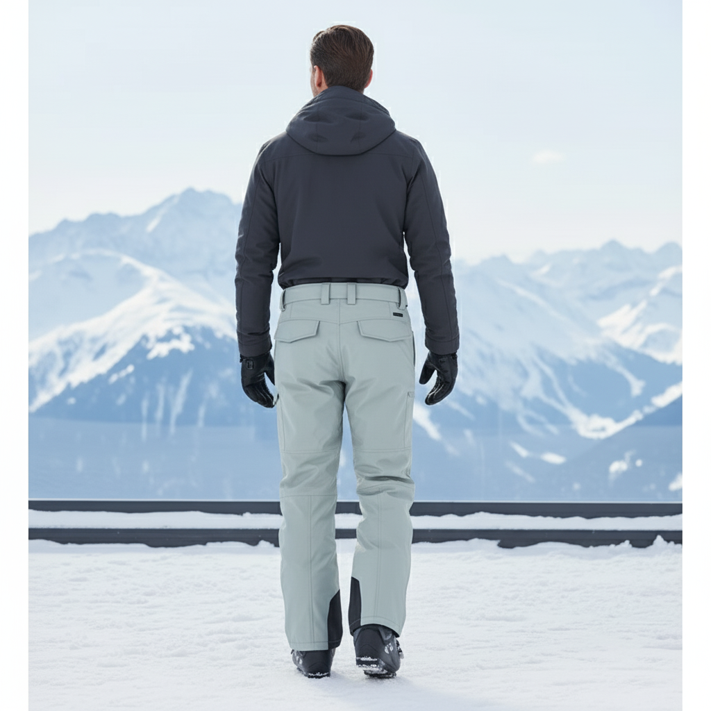Pantalon De Ski Homme Gris Ample Imperméable Hiver - Vert Polyester - vue 2