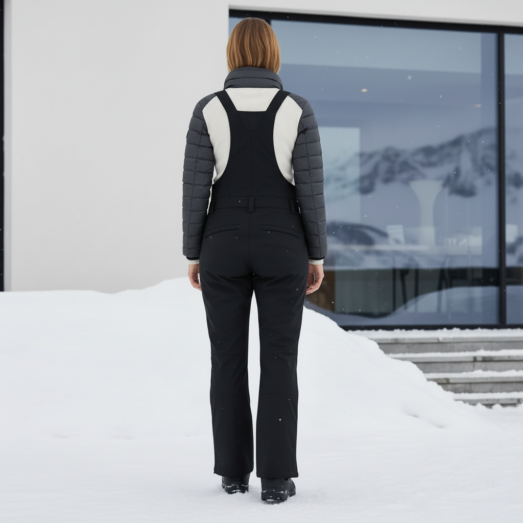 Pantalon De Ski Noir Hiver Salopette Imperméable Femme - Polyester - vue 2