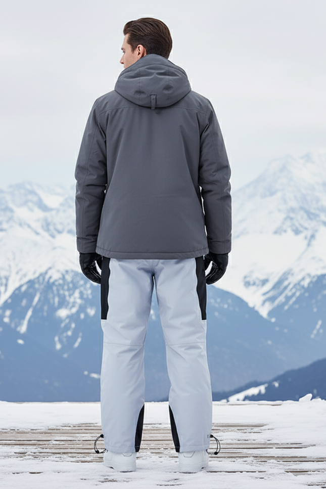 Pantalon De Ski Gris Bicolore Ample Imperméable Homme - Polyester - vue 2