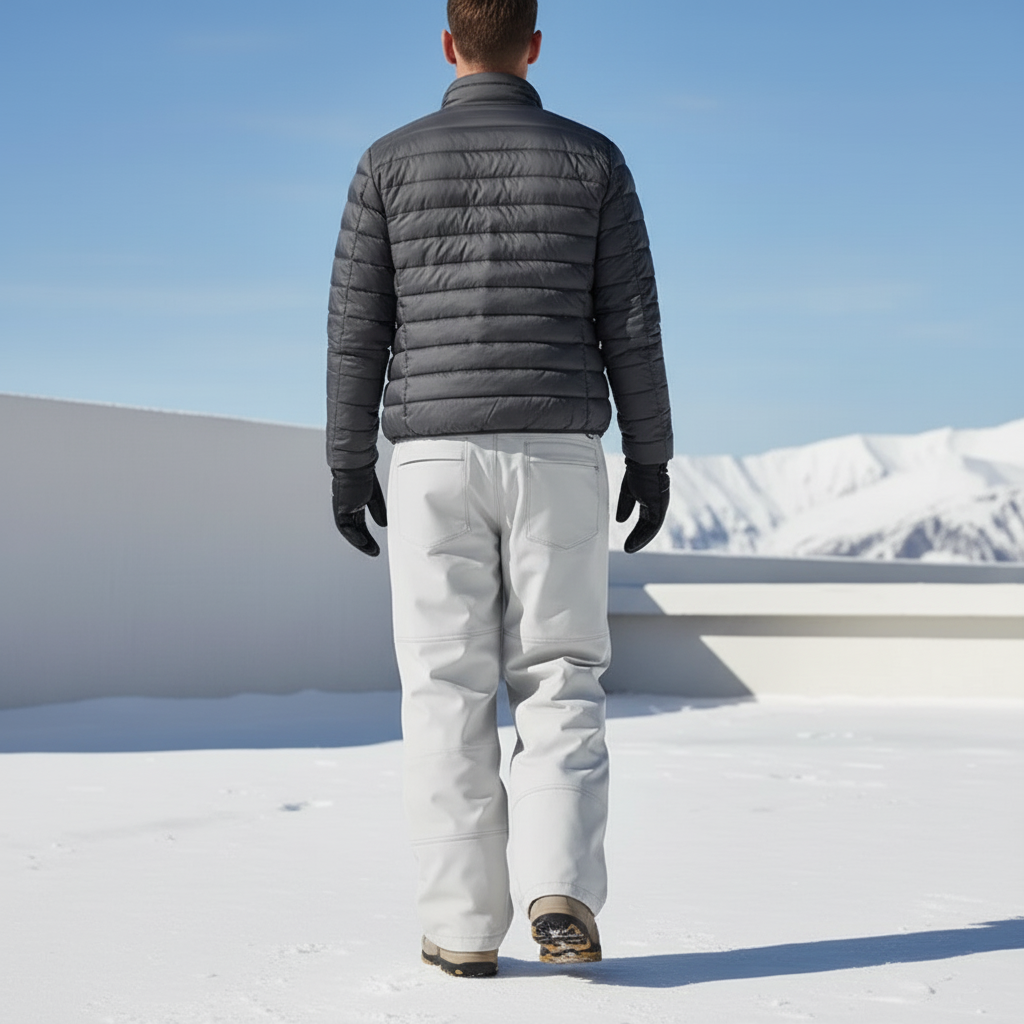 Pantalon De Ski Gris Clair Ample Imperméable Homme - Polyester - vue 2