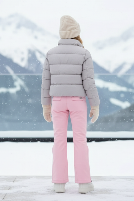 Pantalon De Ski Rose Pâle Imperméable Femme Coupe Droite - Polyester - vue 2