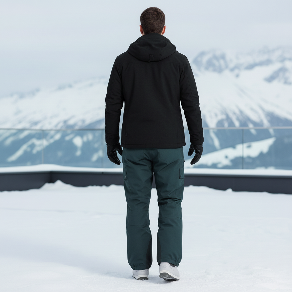 Pantalon De Ski Homme Ample Vert Foncé Cargo - Polyester - vue 2