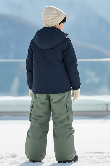 Pantalon De Ski Kaki Imperméable Ample Cargo Enfant - Polyester - vue 2