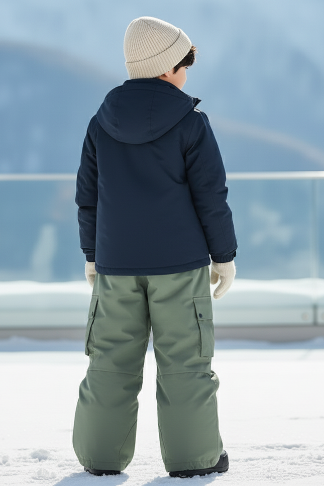 Pantalon De Ski Kaki Imperméable Ample Cargo Enfant - Polyester - vue 2