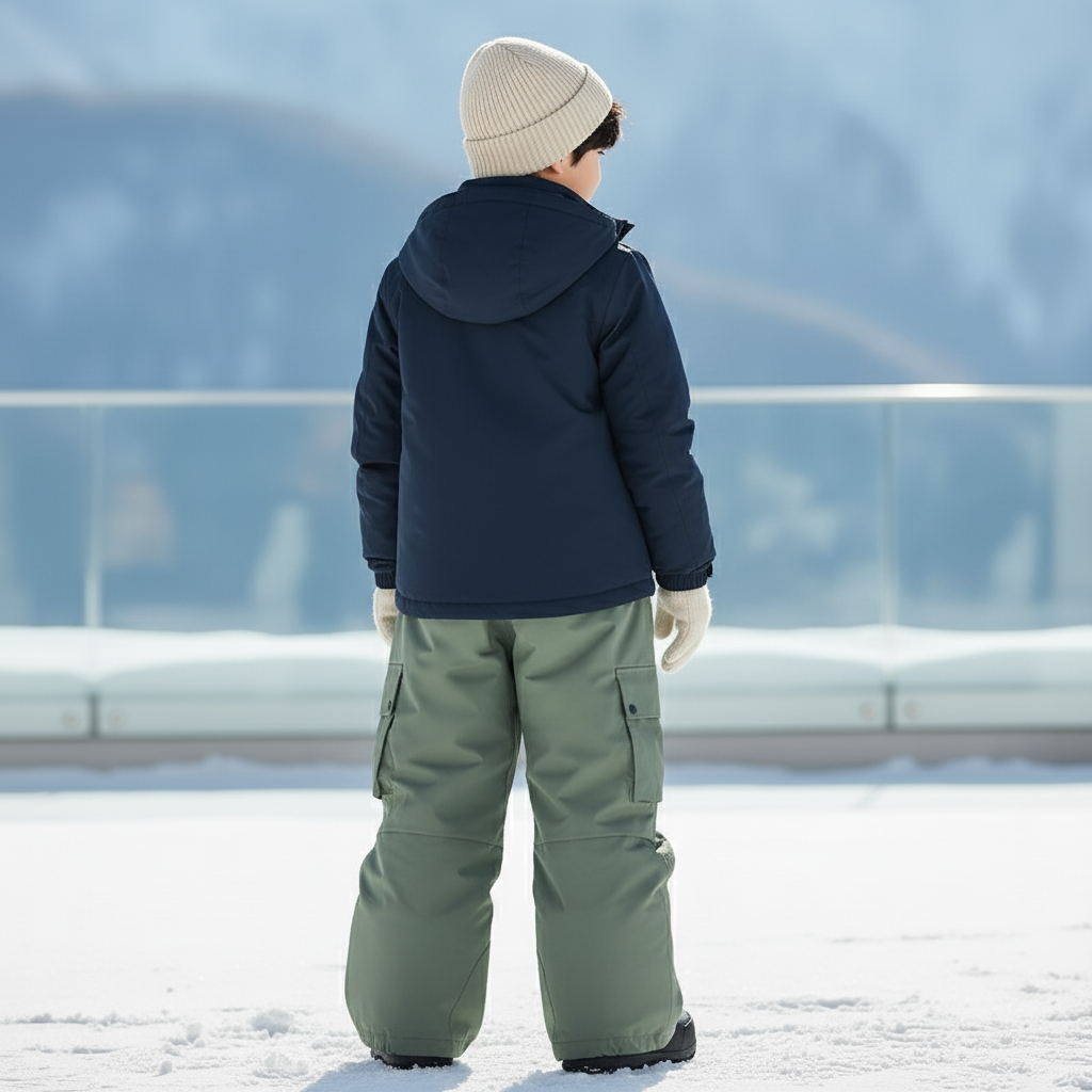 Pantalon De Ski Kaki Imperméable Ample Cargo Enfant - Polyester - vue 2