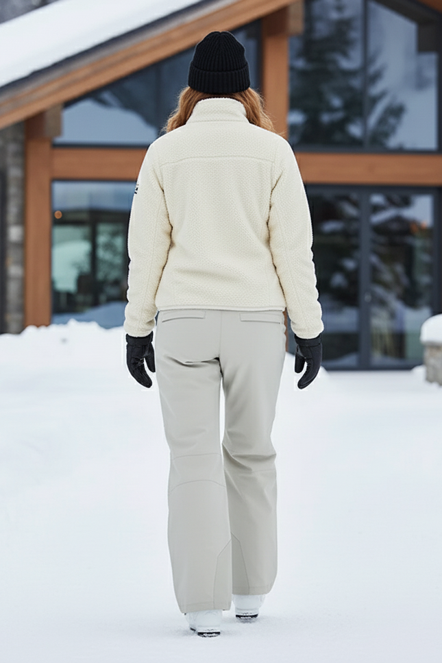 Pantalon De Ski Beige Droit Imperméable Femme Chaud - Polyester - vue 2