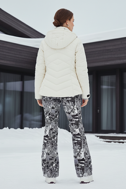 Pantalon De Ski Imprimé Graphique Noir Blanc Ample Femme - Polyester - vue 2