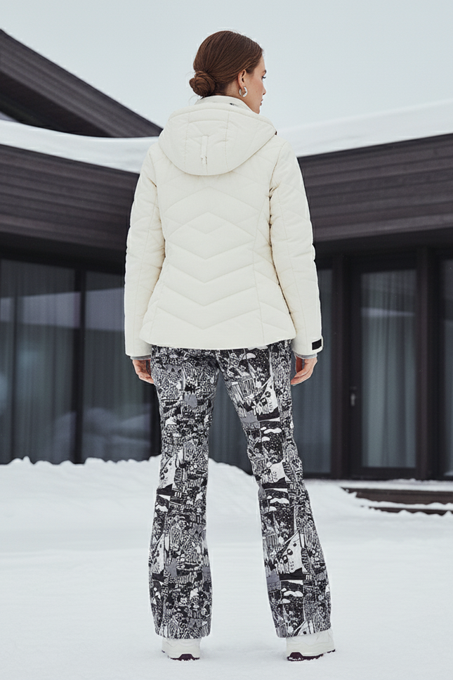 Pantalon De Ski Imprimé Graphique Noir Blanc Ample Femme - Polyester - vue 2