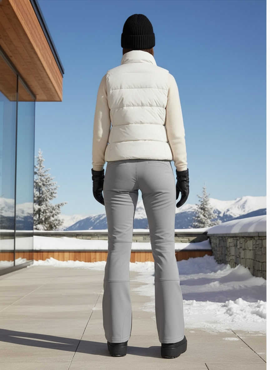 Pantalon De Ski Gris Slim Chaud Imperméable Femme Élégant - Polyester - vue 2
